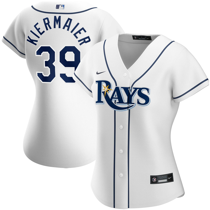 MLB Women Tampa Bay Rays 39 Kevin Kiermaier Nike White Home 2020 Replica Player Jersey